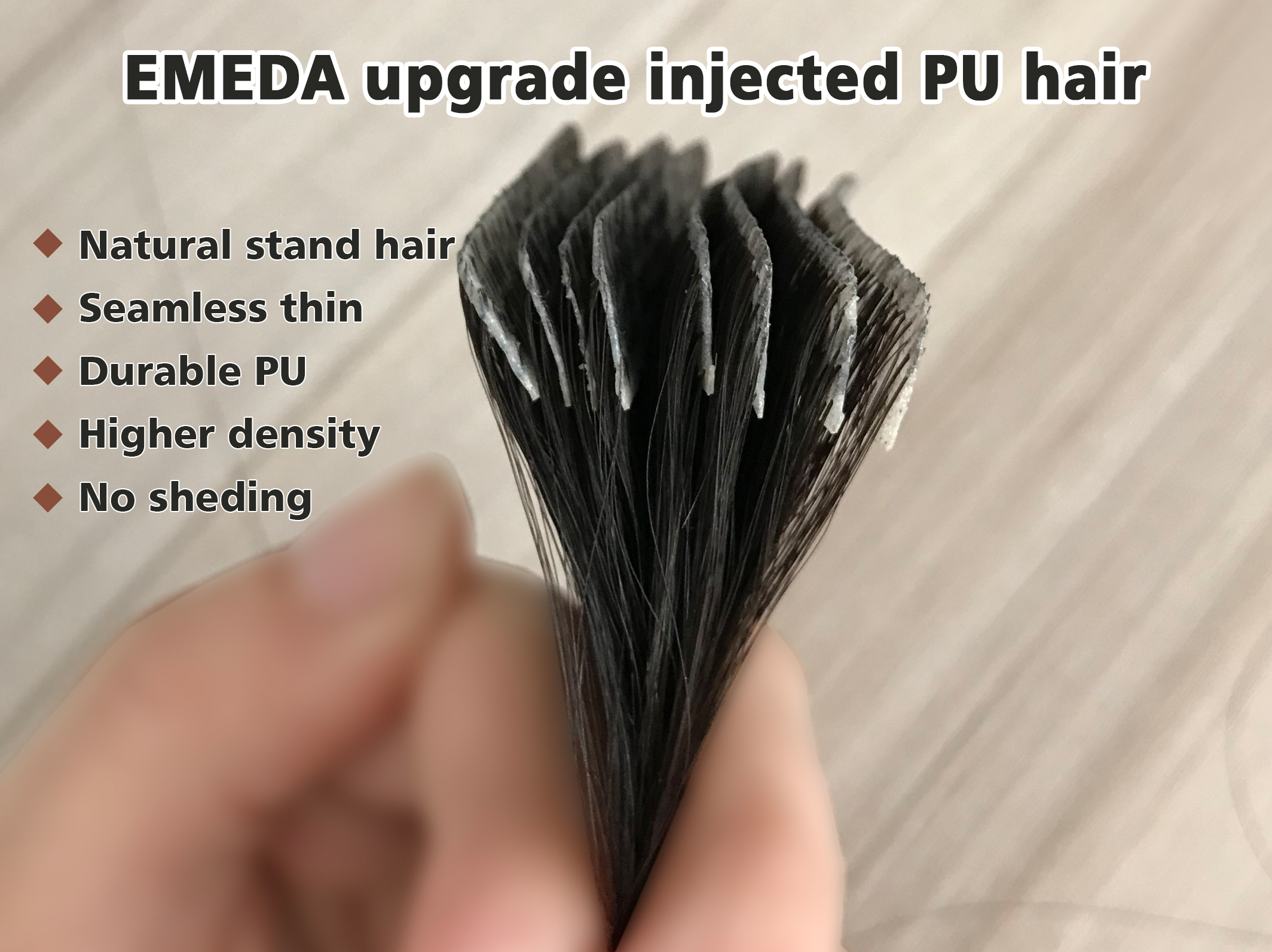 New product!Stand hair! Best natural injected PU hair extension
